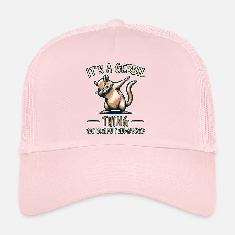 Dabbing Gerbil Saying Racing Rat Gerbil Gift Trucker Cap