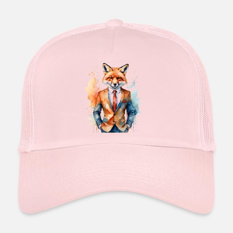 Costume de renard imprimé de conception animale colorée Casquette trucker 