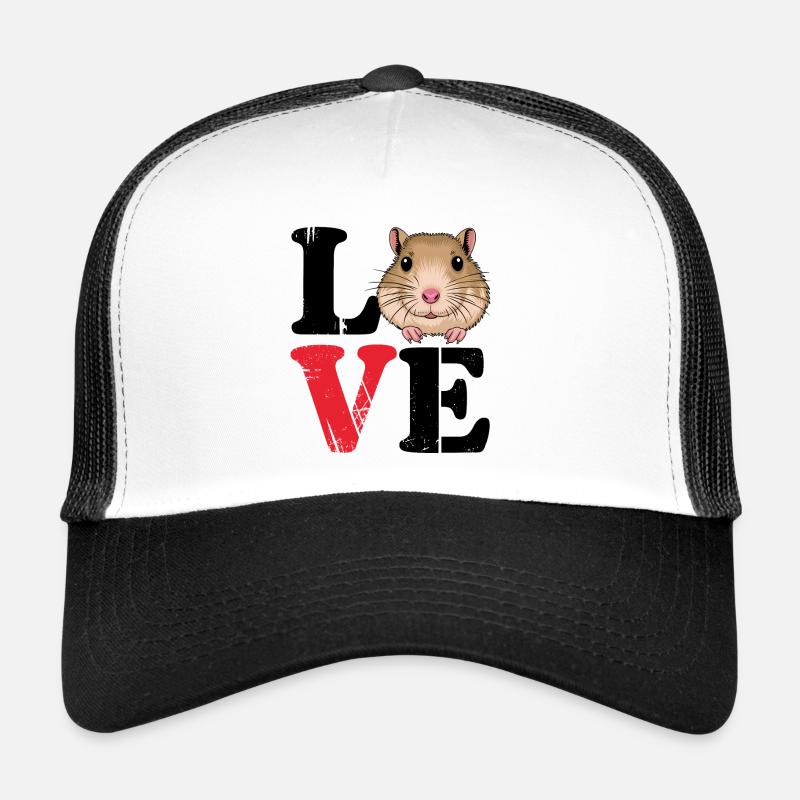 Love Gerbil Saying Racing Rat Gerbil Gift Trucker Cap
