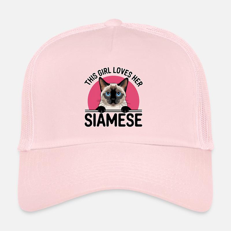 Siamese Cat Saying Cat Girl Siamese Cat Gift Trucker Cap