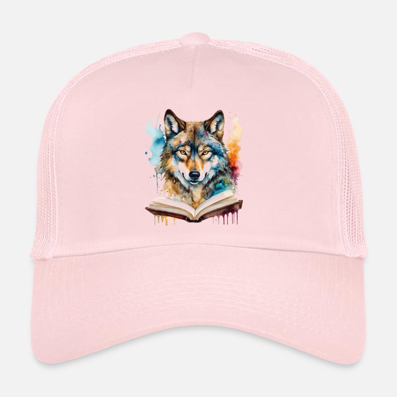 Livre de lecture loup Imprimé de conception animale colorée Casquette trucker 