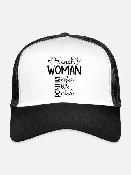 Positive Girl French Woman - Trucker Cap - white/black - Front