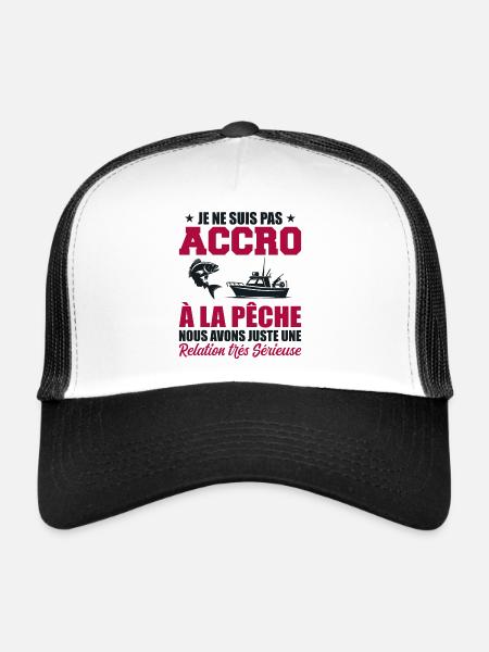 I'm Not Addicted To Fishing | Fisherman Gift - Trucker Cap - white/black - Front