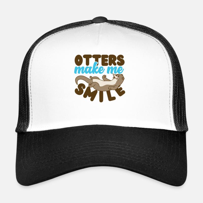 Otter Otters Make Me Smile Trucker Cap