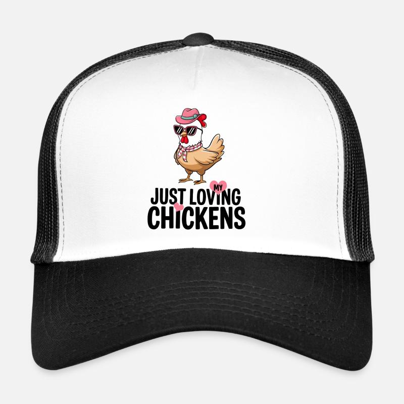 I Love My Chickens - Funny Chickens Cartoon Trucker Cap