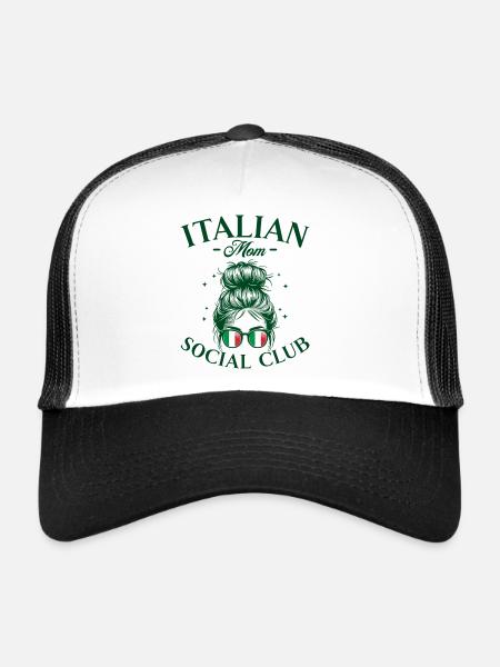 Maman Social Club Maman Italienne - Casquette trucker  - blanc/noir - Devant