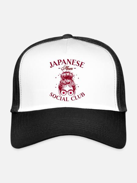 Mère Social Club Maman Japonaise - Casquette trucker  - blanc/noir - Devant