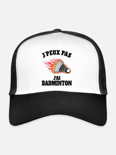 Humour J'ai Badminton Sport Badminton - Casquette trucker  - blanc/noir - Devant