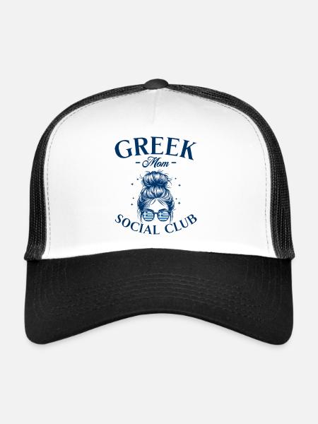Mère Social Club Maman Grecque - Casquette trucker  - blanc/noir - Devant