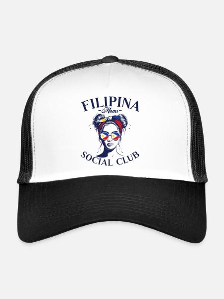 Drapeau Philippines Club Femme Maman Philippines - Casquette trucker  - blanc/noir - Devant