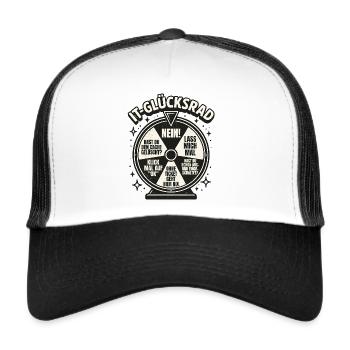 IT Support Glücksrad Service Desk IT Helpdesk - Trucker Cap - Weiß/Schwarz - Vorne