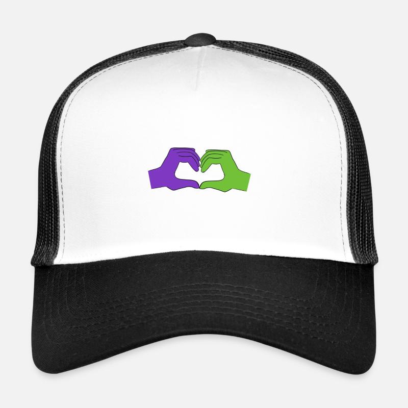 cœur violet Casquette trucker 