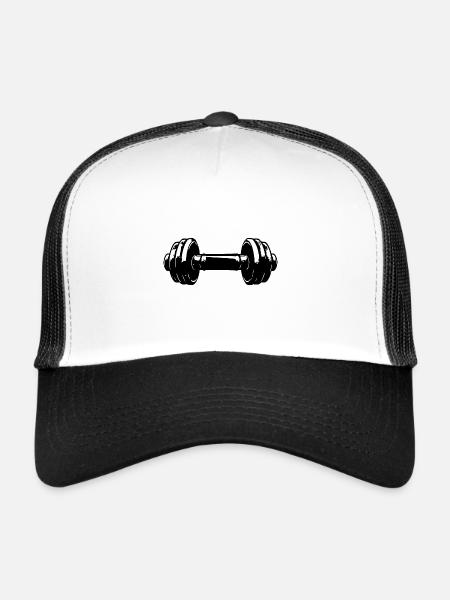Dumbbell Gym Symbol Workout - Casquette trucker  - blanc/noir - Devant