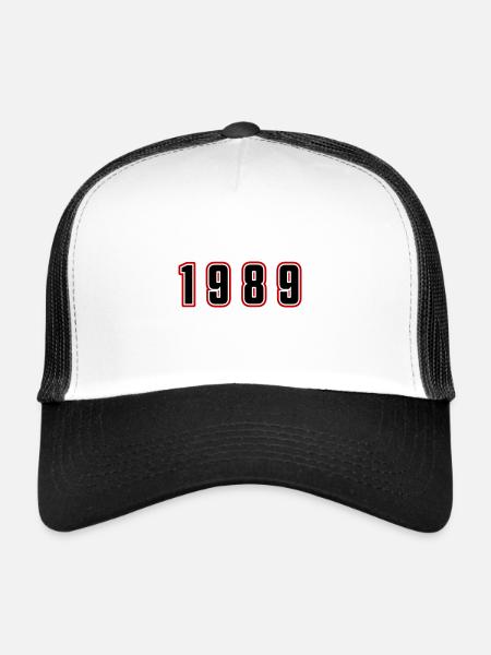 Numéro de l’année 1989 - Casquette trucker  - blanc/noir - Devant