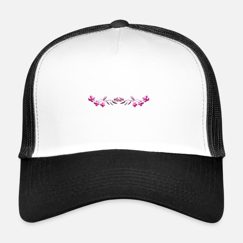 ligne fleurs rose Casquette trucker 