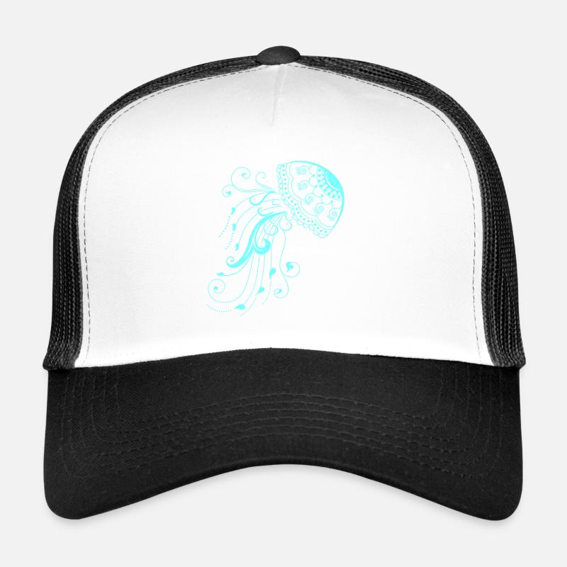 Qualle - Trucker Cap - Weiß/Schwarz
