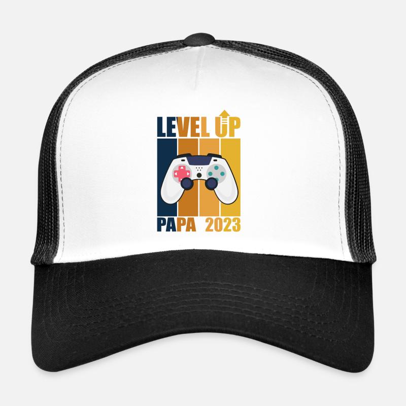 Level Up Dad 2023 Gamer Dad Geschenk Future Dad Trucker Cap