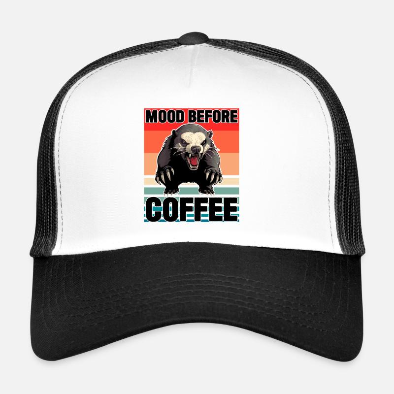 Humeur de blaireau de miel avant le café Casquette trucker 