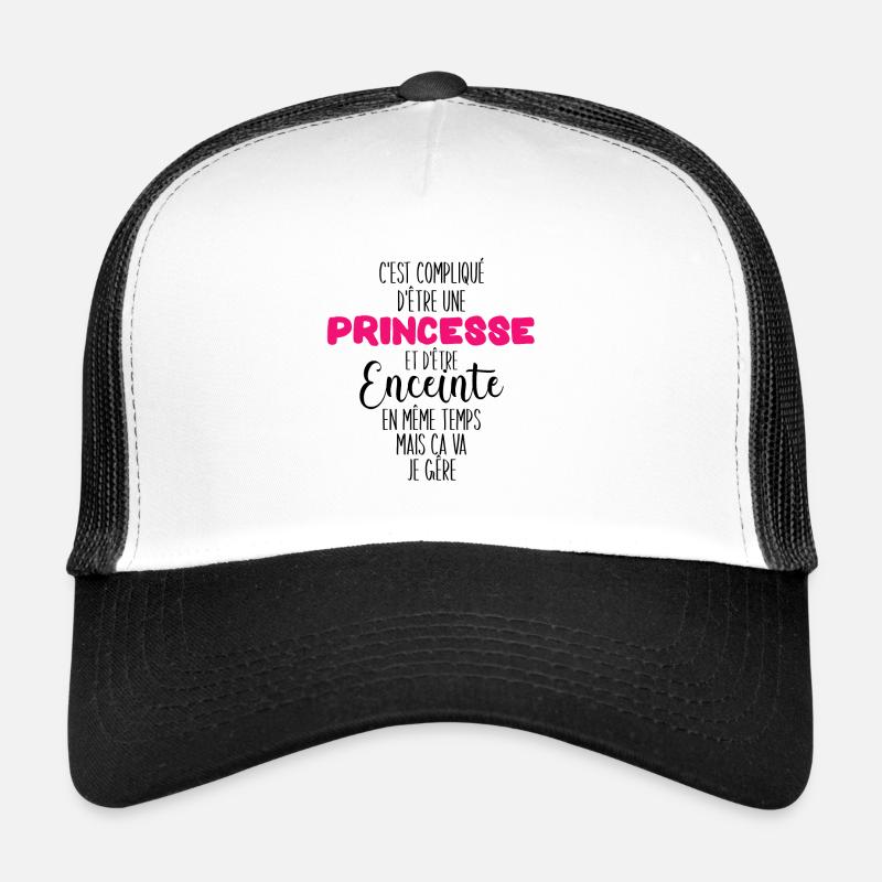 Idée Cadeau Future Maman Enceinte - Casquette trucker  - blanc/noir