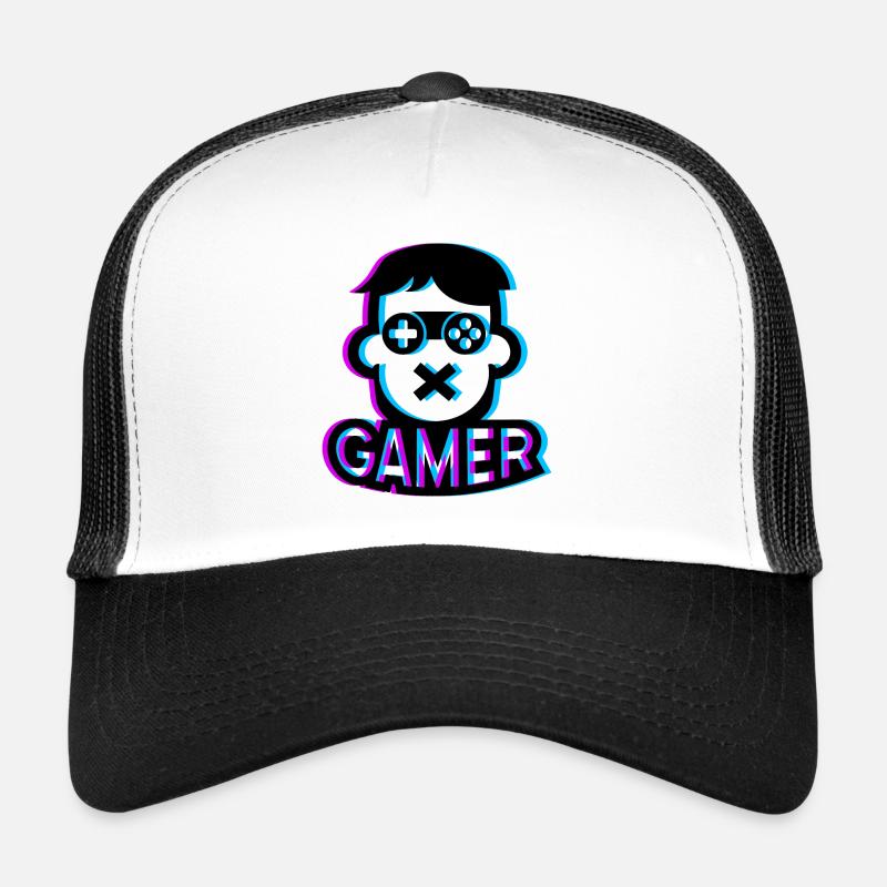 GAMER FIGURE TRICOLOR TECHNO STYLE - MODE 2021 Casquette trucker 