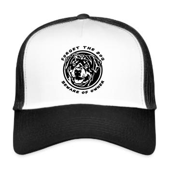 Forget the Dog beware of Owner Rottweiler - Trucker Cap - white/black - Front