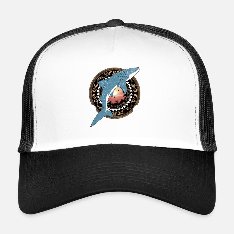 Walhai Hawaiianisch - Trucker Cap - Weiß/Schwarz