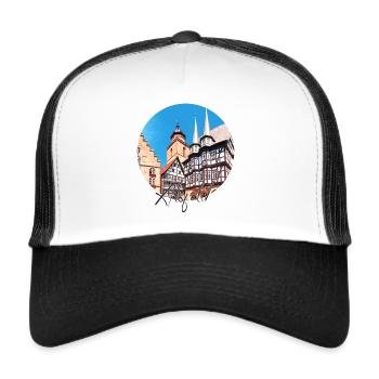 Alsfeld,half-timbered house,city,old town - Trucker Cap - white/black - Front