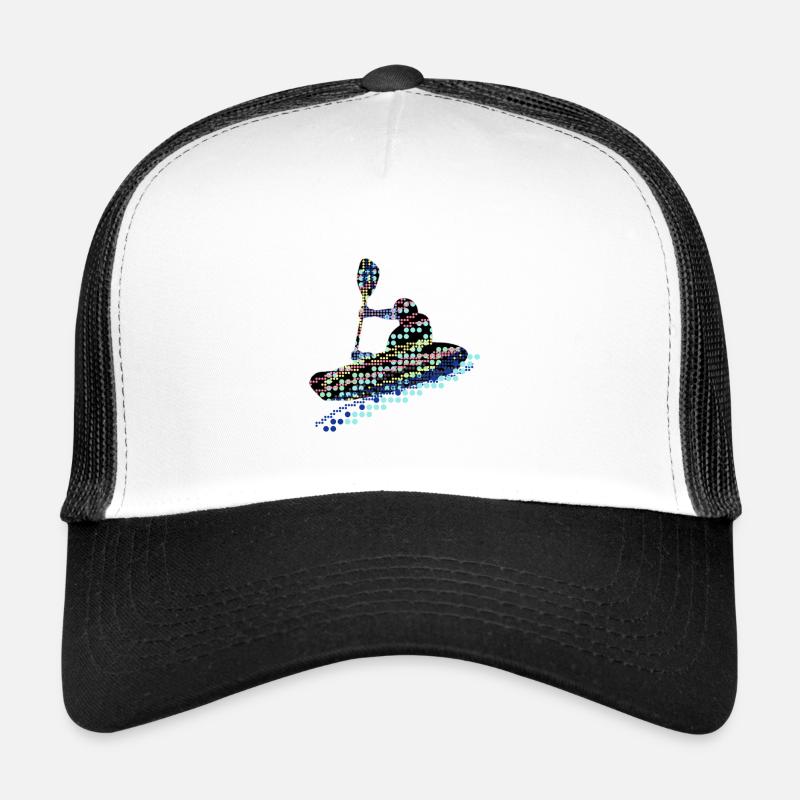 Rudern, Rafting, Kajak, Graffiti, Boot - Trucker Cap - Weiß/Schwarz