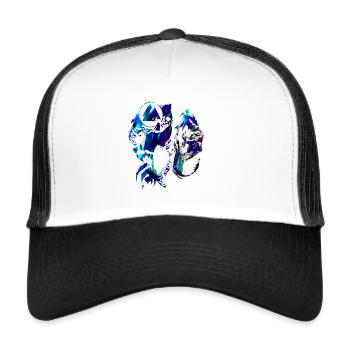 Wolf, Vikings, Teutons, Asgard, Midgard,Valhalla - Trucker Cap - white/black - Front