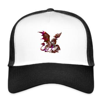 Dragon ,Light Blue,Painting,Graffiti,Watercolor - Trucker Cap - white/black - Front