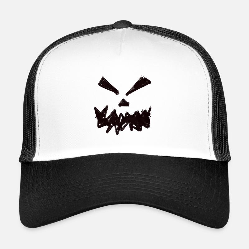 Halloween, Pumpkin, Face, Drawing Trucker Cap