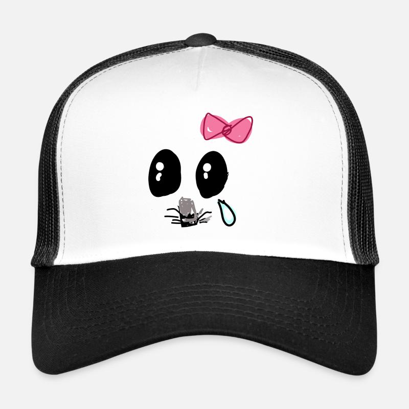 Illustration,Tier,grau,sad Hamster - Trucker Cap - Weiß/Schwarz