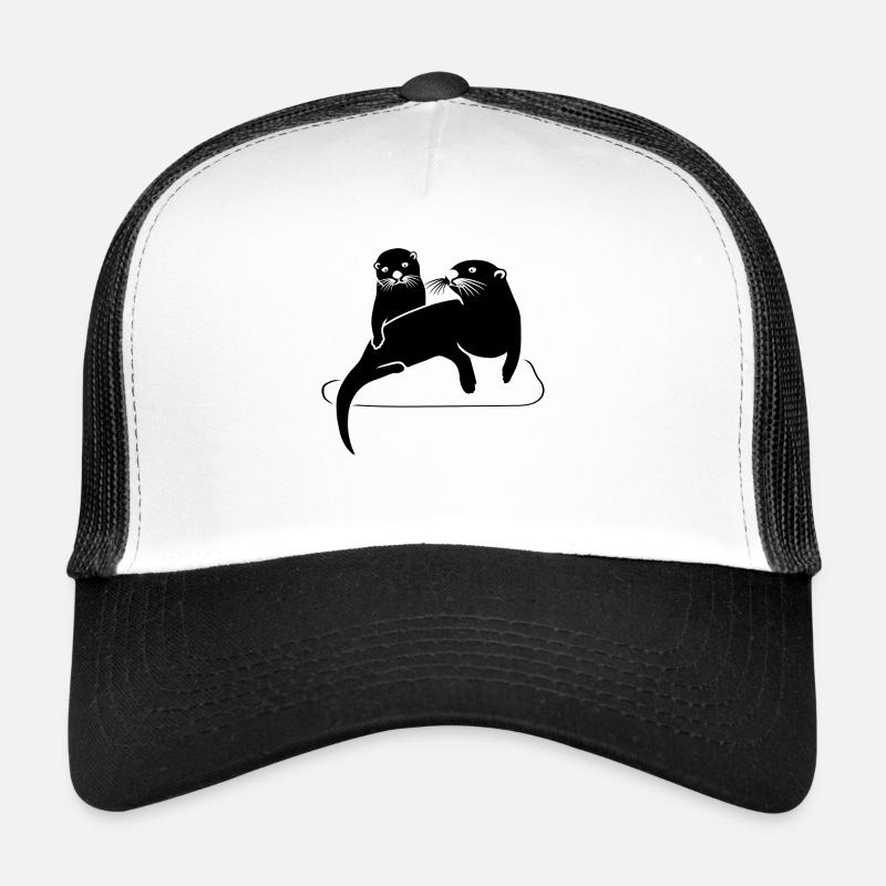 loutre castor - Casquette trucker  - blanc/noir