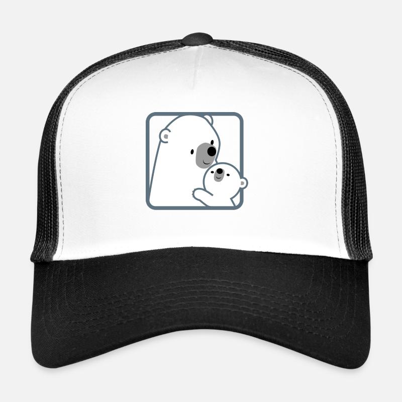 Mutter Eisbär und Kind - Cheerful Madness!! - Trucker Cap - Weiß/Schwarz