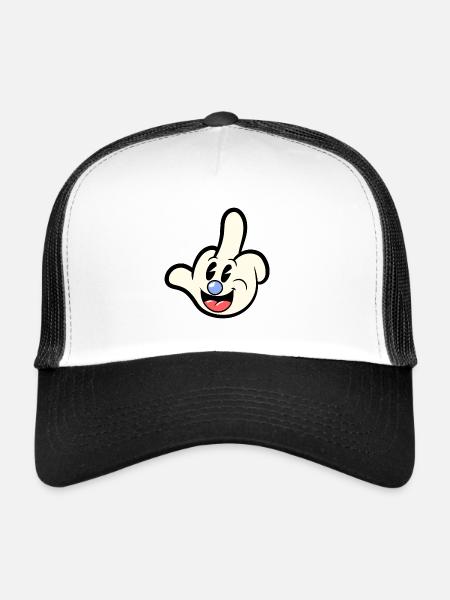 Sarcastisme sarcastique de dessin animé du majeur - Casquette trucker  - blanc/noir - Devant