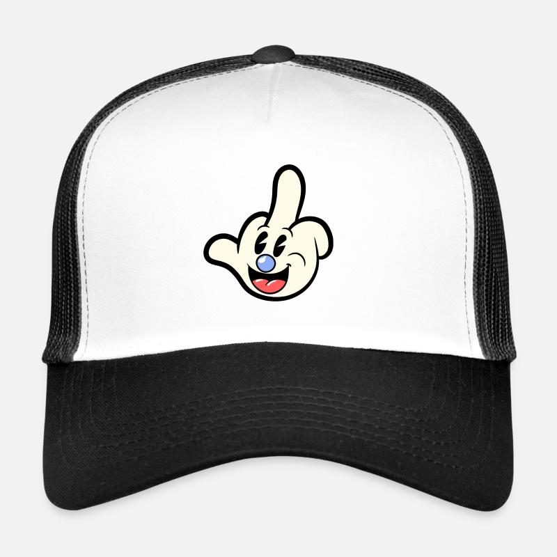 Middle finger cartoon sarcasm sarcastic Trucker Cap