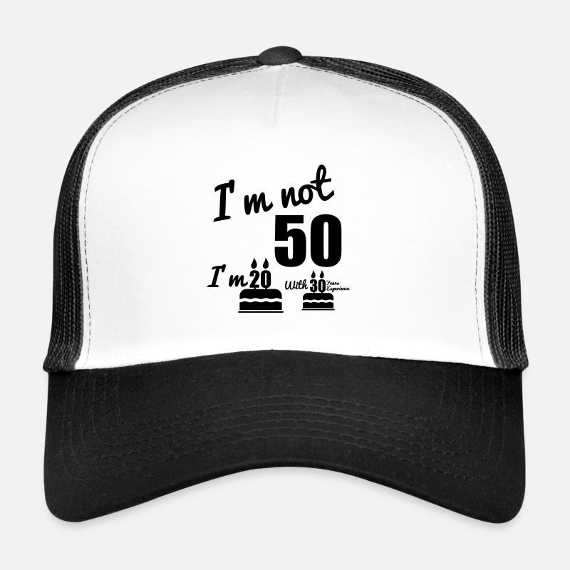 I'm not 50 geburtstag , 50 geburtstag - Trucker Cap - Weiß/Schwarz