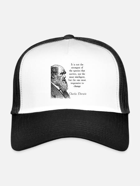 Zitieren Darwin Biologie Evolutionstheorie - Trucker Cap - Weiß/Schwarz - Vorne