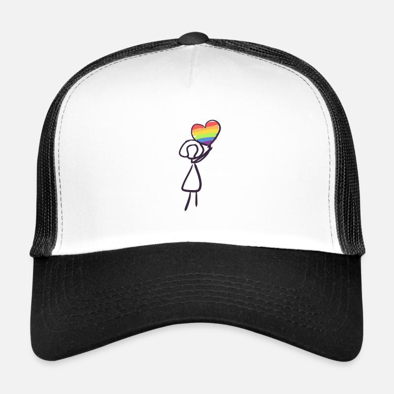Cœur arc-en-ciel LGBT Casquette trucker 