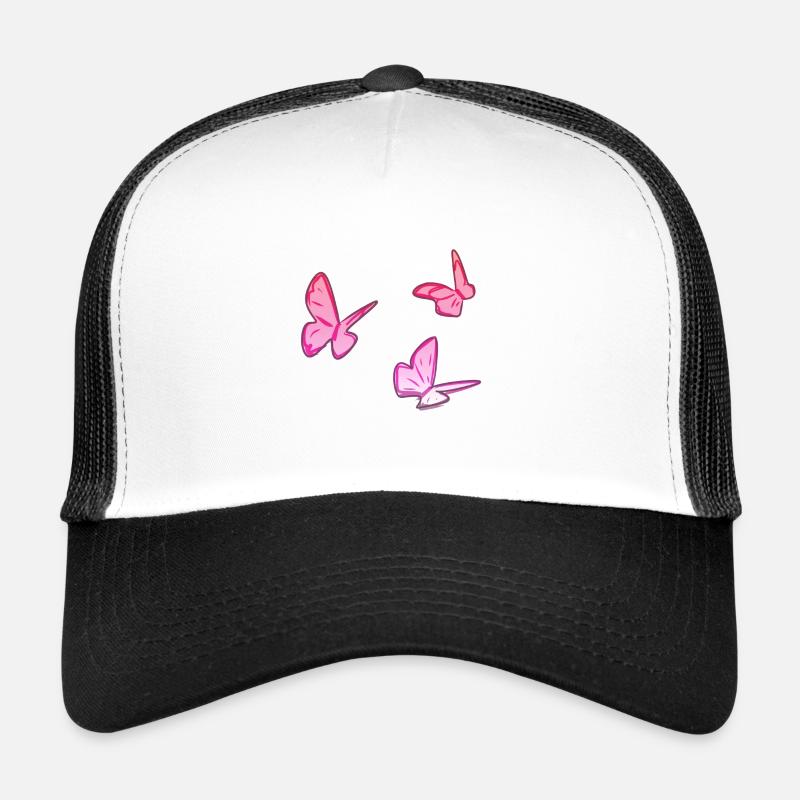 papillons roses papillon motif rose Casquette trucker 