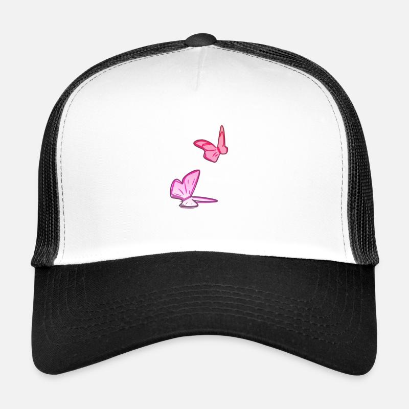 deux papillons symbole papillon rose Casquette trucker 