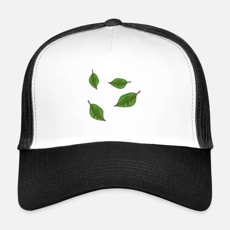 motif de symbole de feuilles vertes Casquette trucker 