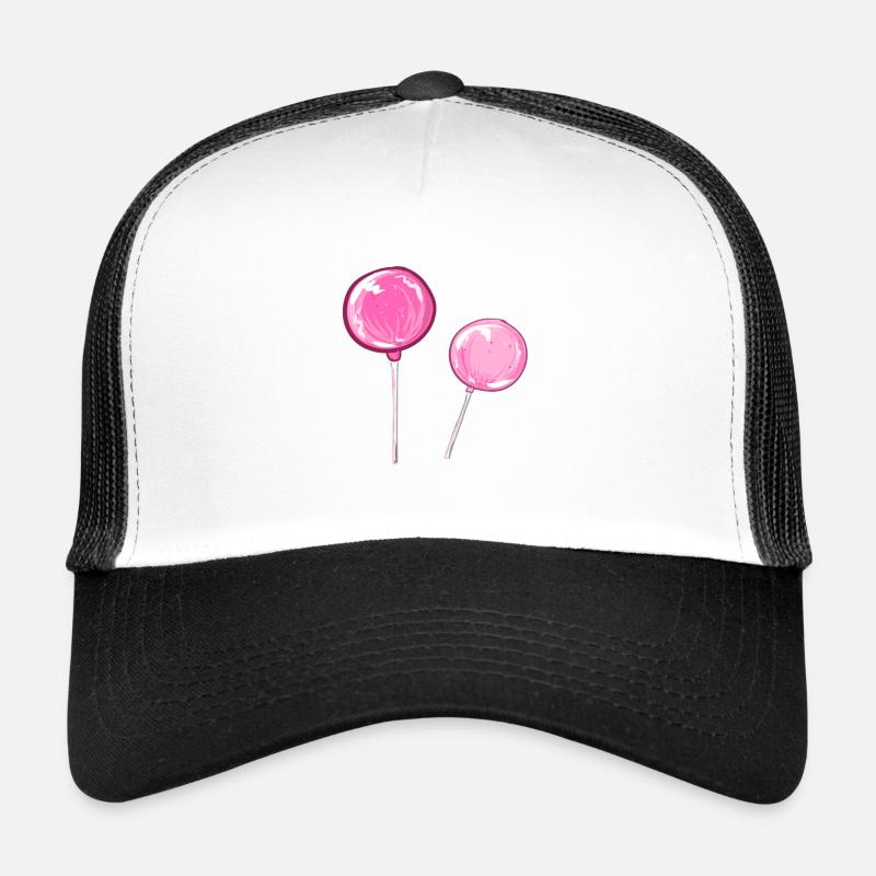 cake pops bonbons sucette rose Casquette trucker 