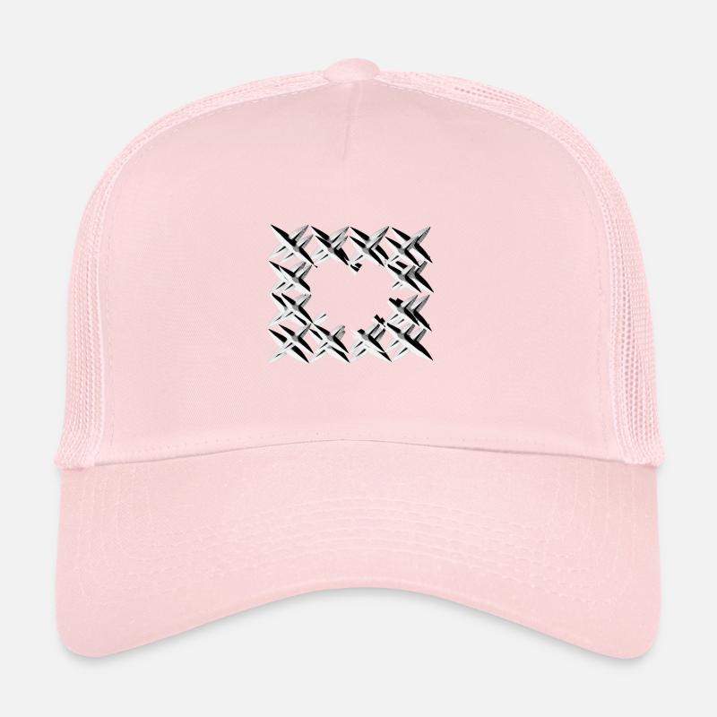 pattern cross net grey Trucker Cap