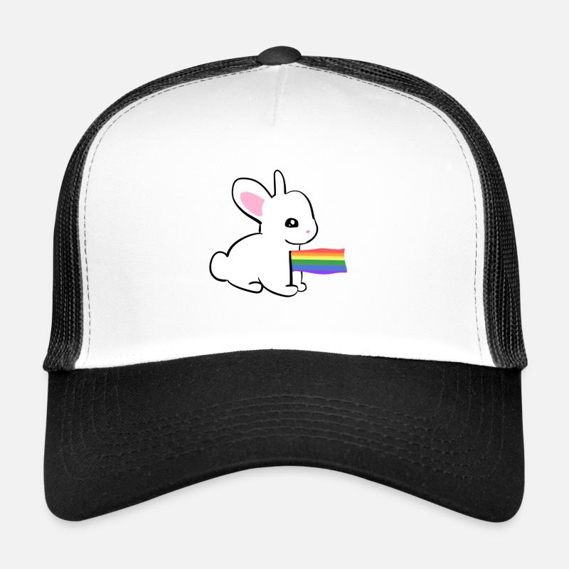 Symbole lapin drapeau LGBT Casquette trucker 