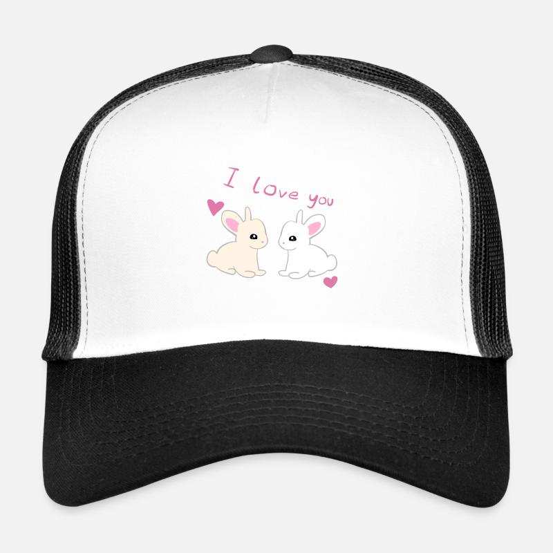 ich liebe dich hasen - Trucker Cap - Weiß/Schwarz