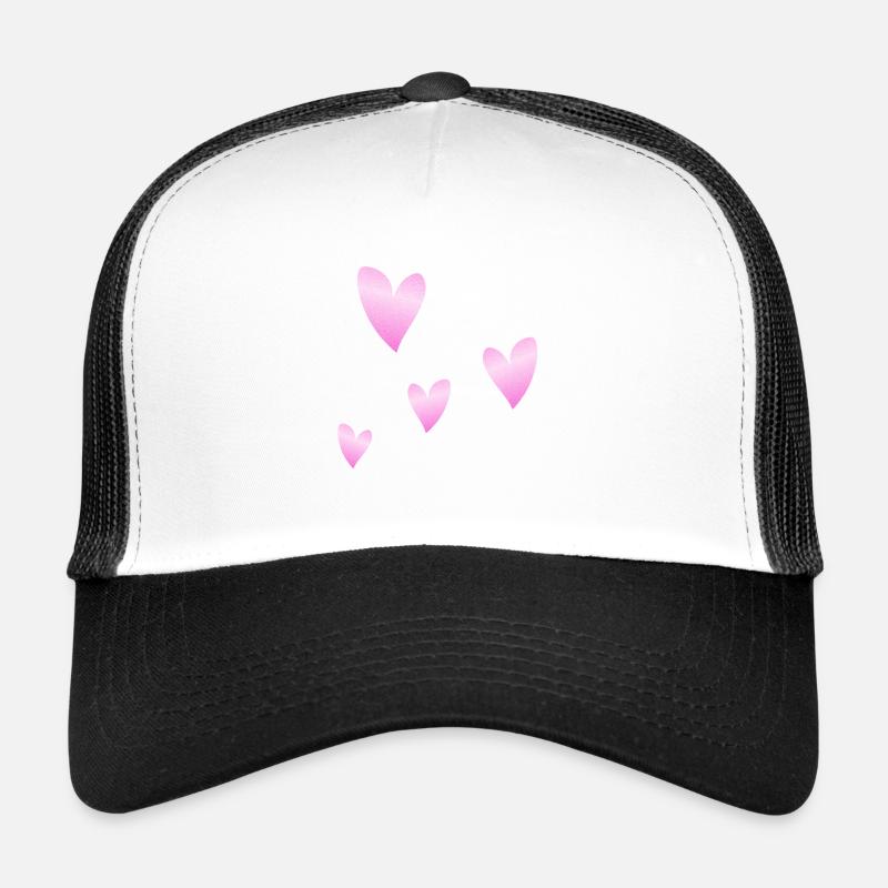 Cœurs Rose Paillettes Symbole Amour Forme Casquette trucker 