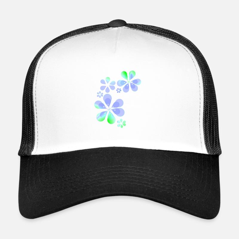 lila blumen muster form grün Trucker Cap