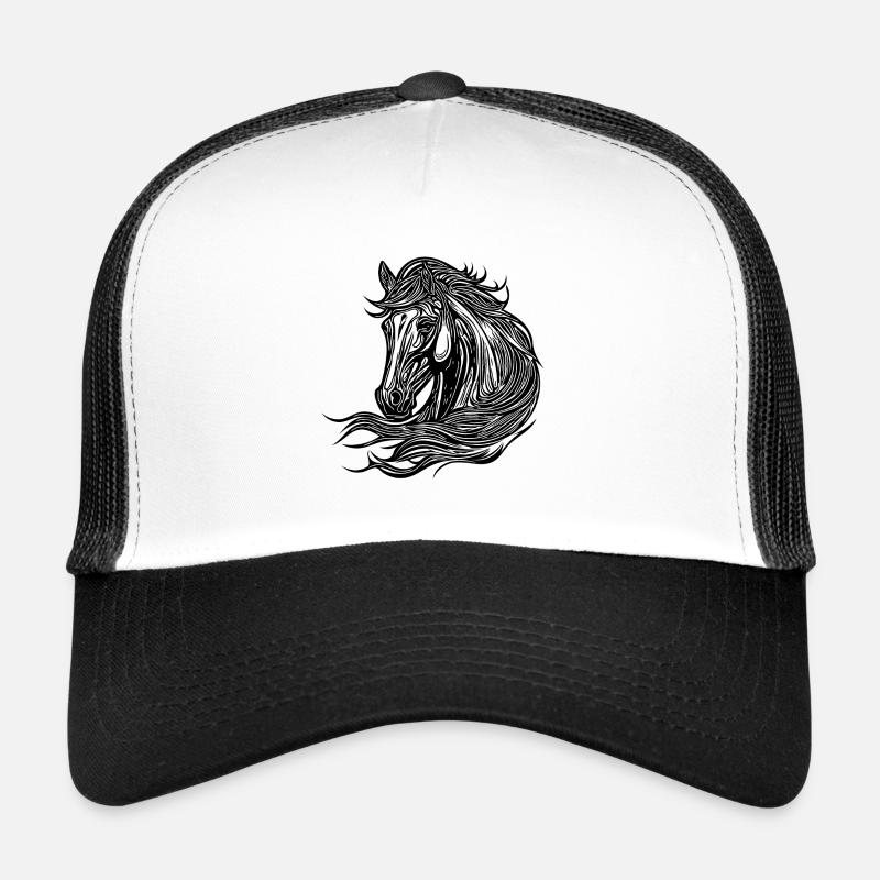 Pretty mares portrait with mane in the wind Trucker Cap