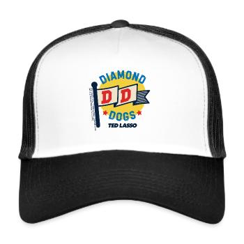 Ted Lasso Diamond Dogs Flagge - Trucker Cap - Weiß/Schwarz - Vorne